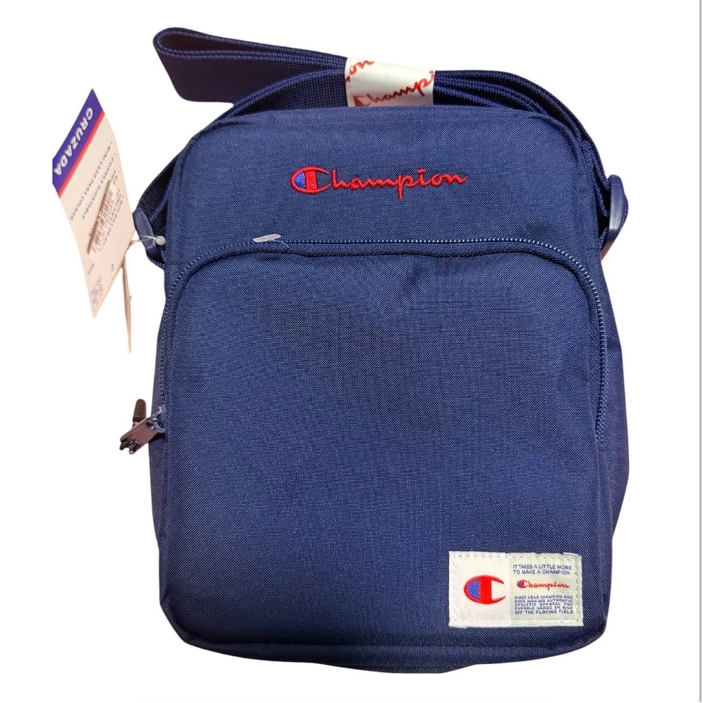 Champion Navy Blue Small Messenger Bag with Red Logo